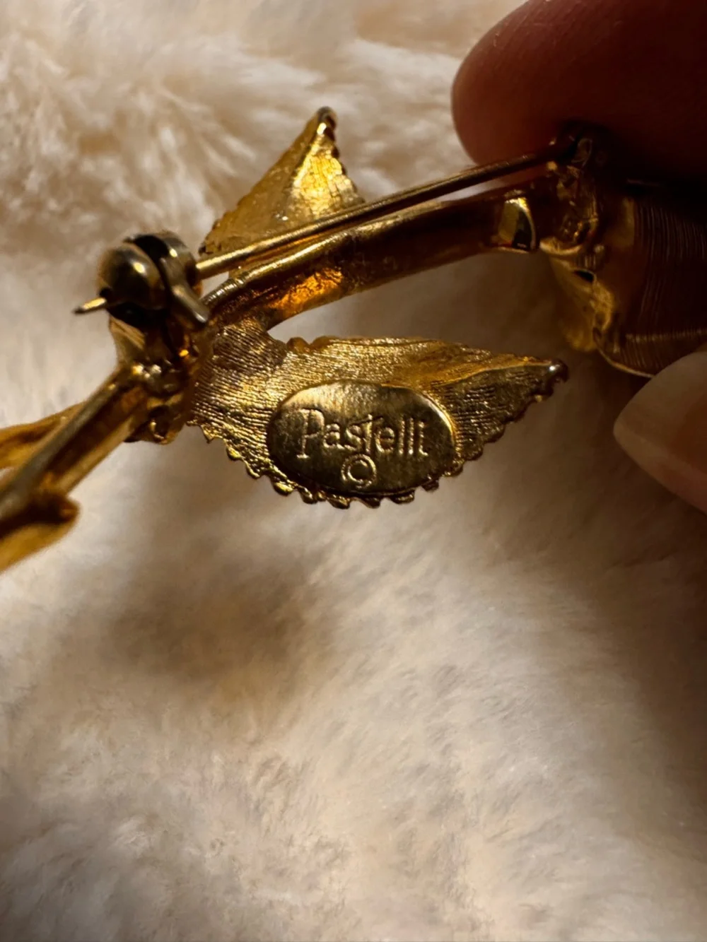 Pastelli Vintage Gold-Tone Rose Brooch Pin